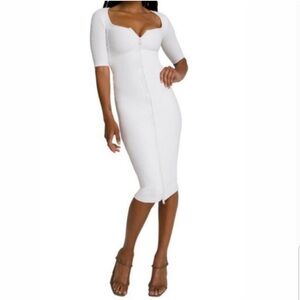 Good American White Ribbed Bodycon Dress